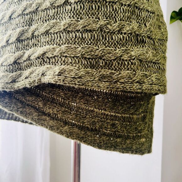 New Directions Green Marled V-Neck Asymmetrical Hem Knit Layered Sweater Size 6 - Picture 4 of 8